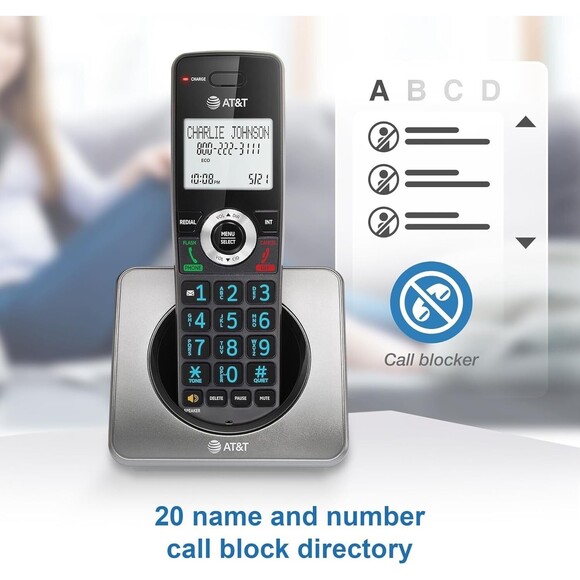 AT&T Cordless Home Phone 2 Handsets Caller ID Speakerphone.... NEW SEALED IN BOX - Picture 2 of 7